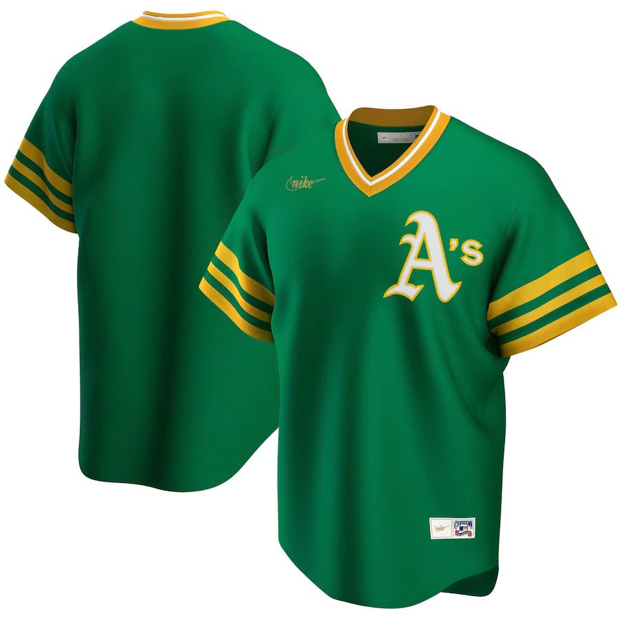 Cheap Mens Oakland Athletics Nike Kelly Green Road Cooperstown Collection Team MLB Jerseys